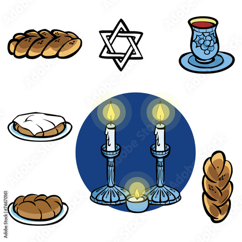Shabbats icon set.Vector illustration