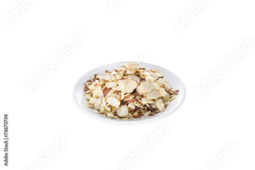 Sliced Almonds in a Plate