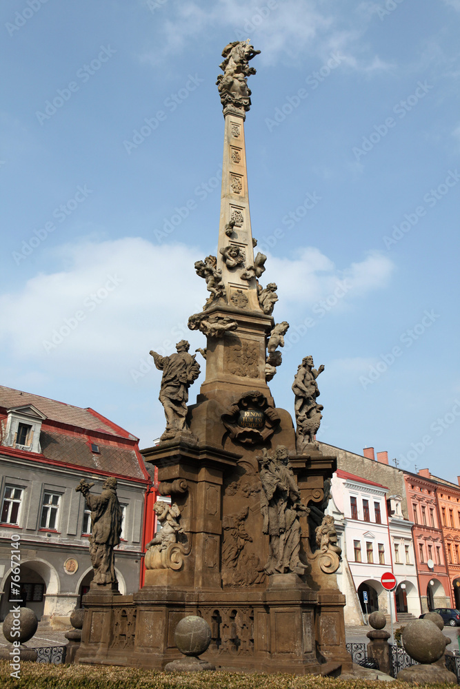 Baroque plague column in Jaromer, Czech Republic.
