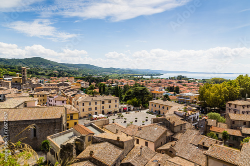 old houses in medieval town Bolsena, Italy