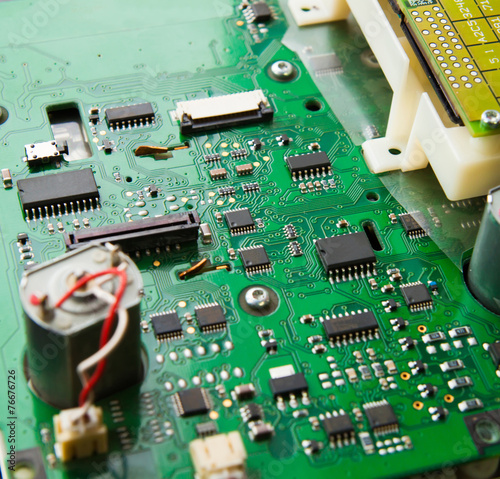 Computer PCB with electronic components