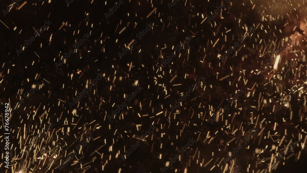 Flying sparks slow motion Flying sparks slow motion