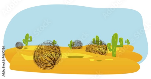 cactus and tumbleweed desert