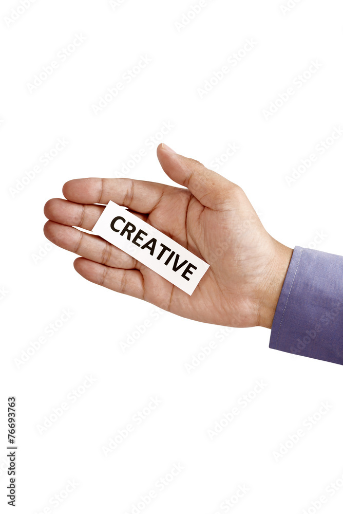 Hand Holding Paper With Creative Text Hand Holding Paper With Creative Text