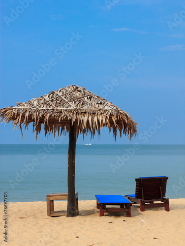 Beach chairs on the beach