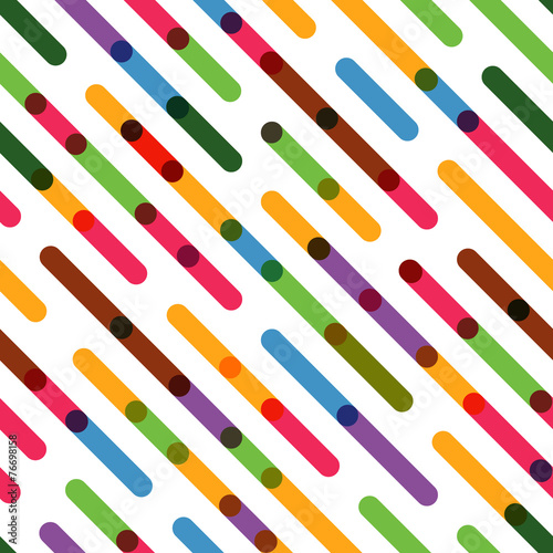 Flat Colorful Diagonal Lines. Vector Seamless Pattern