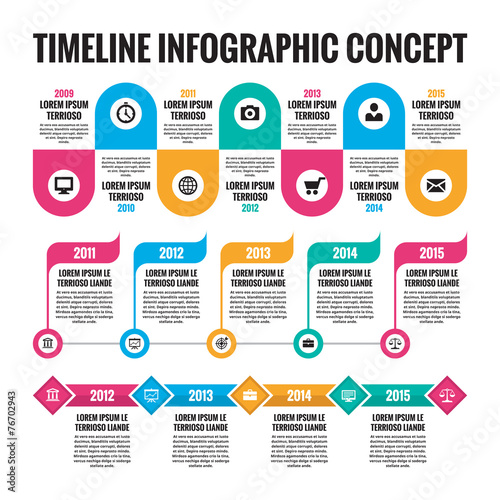 Infographic vector concept in flat style - timeline template