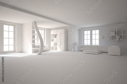 grey 3d interior design