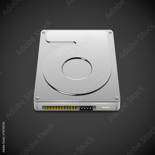 Vector Data Storage Hard Disc Drive Icon