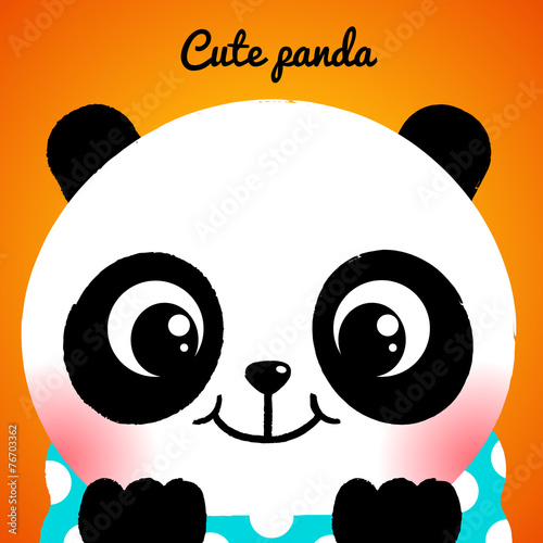 Fototapeta Naklejka Na Ścianę i Meble -  Cute litthe panda, close-up