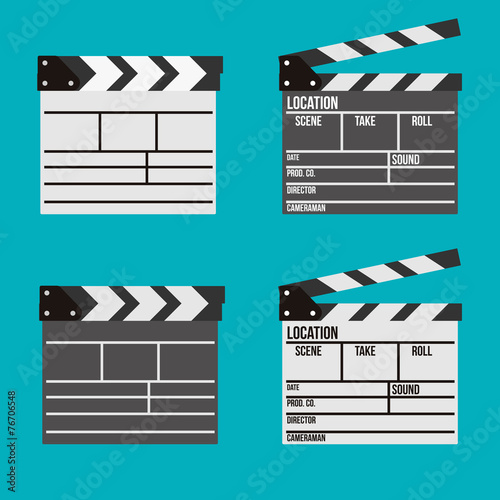 Cinema clapperboard vector icons