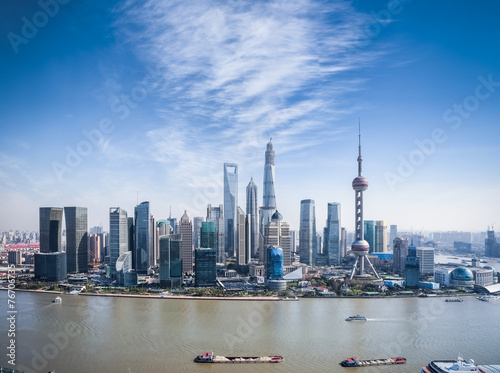 a bird's eye view of shanghai skyline