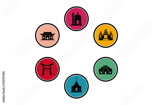 Worship place icon religious logo vector