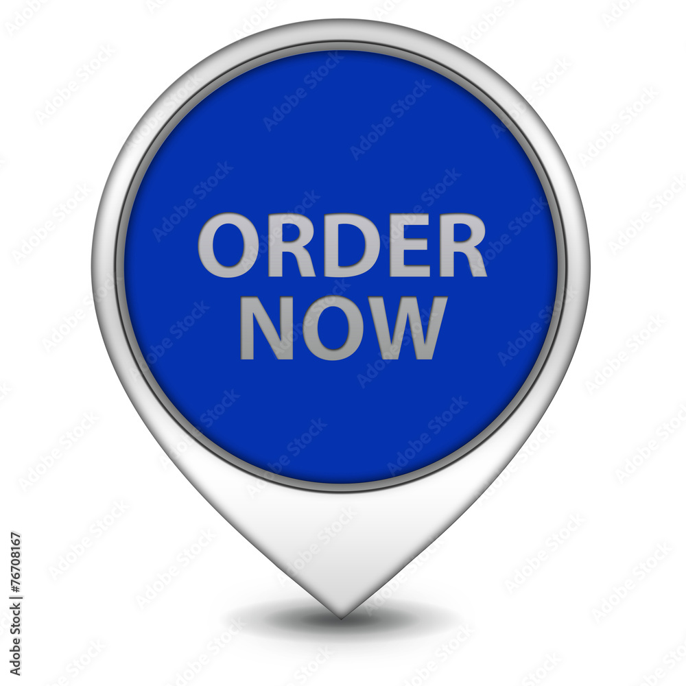 Order now pointer icon on white background Order now pointer icon on white background