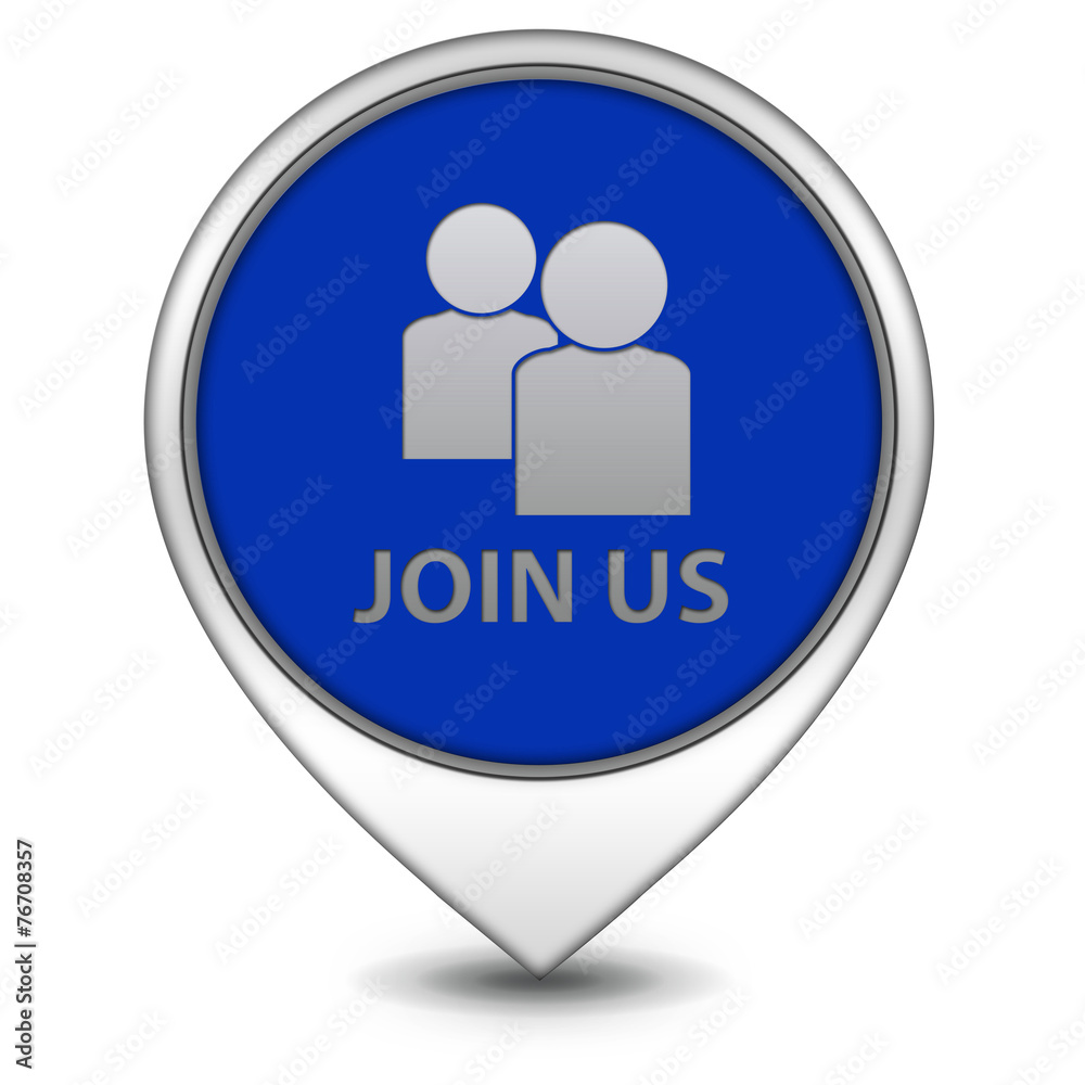 Join us pointer icon on white background Join us pointer icon on white background