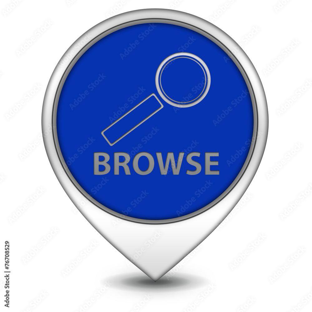 Browse pointer icon on white background Browse pointer icon on white background