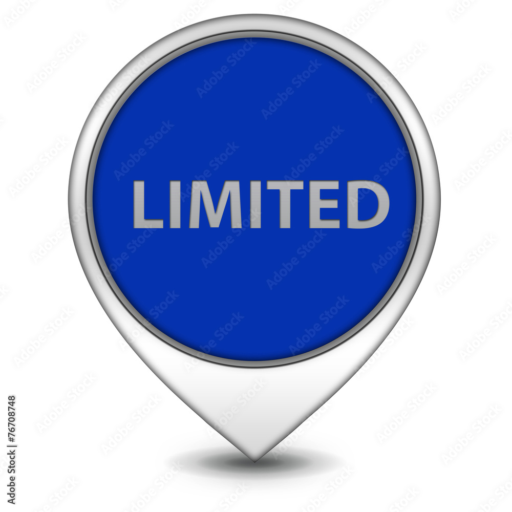 Limited pointer icon on white background Limited pointer icon on white background