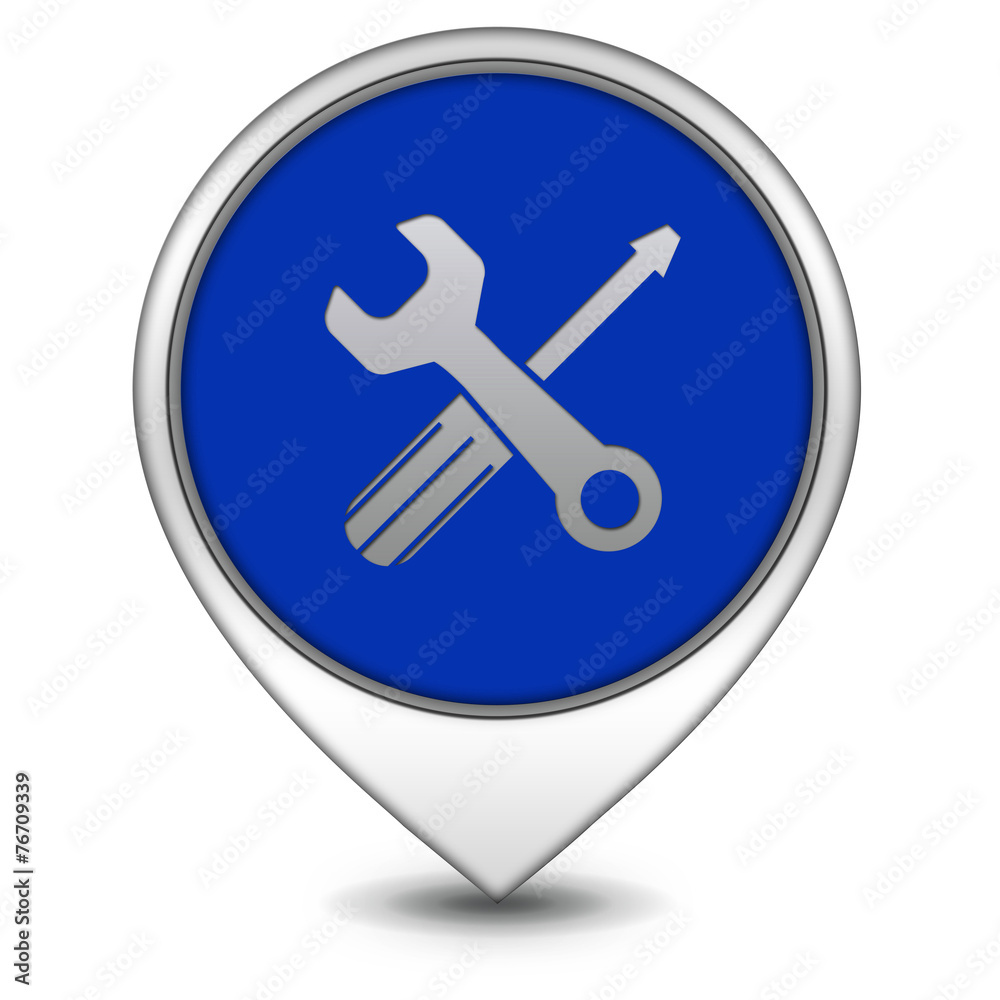 Settings pointer icon on white background Settings pointer icon on white background