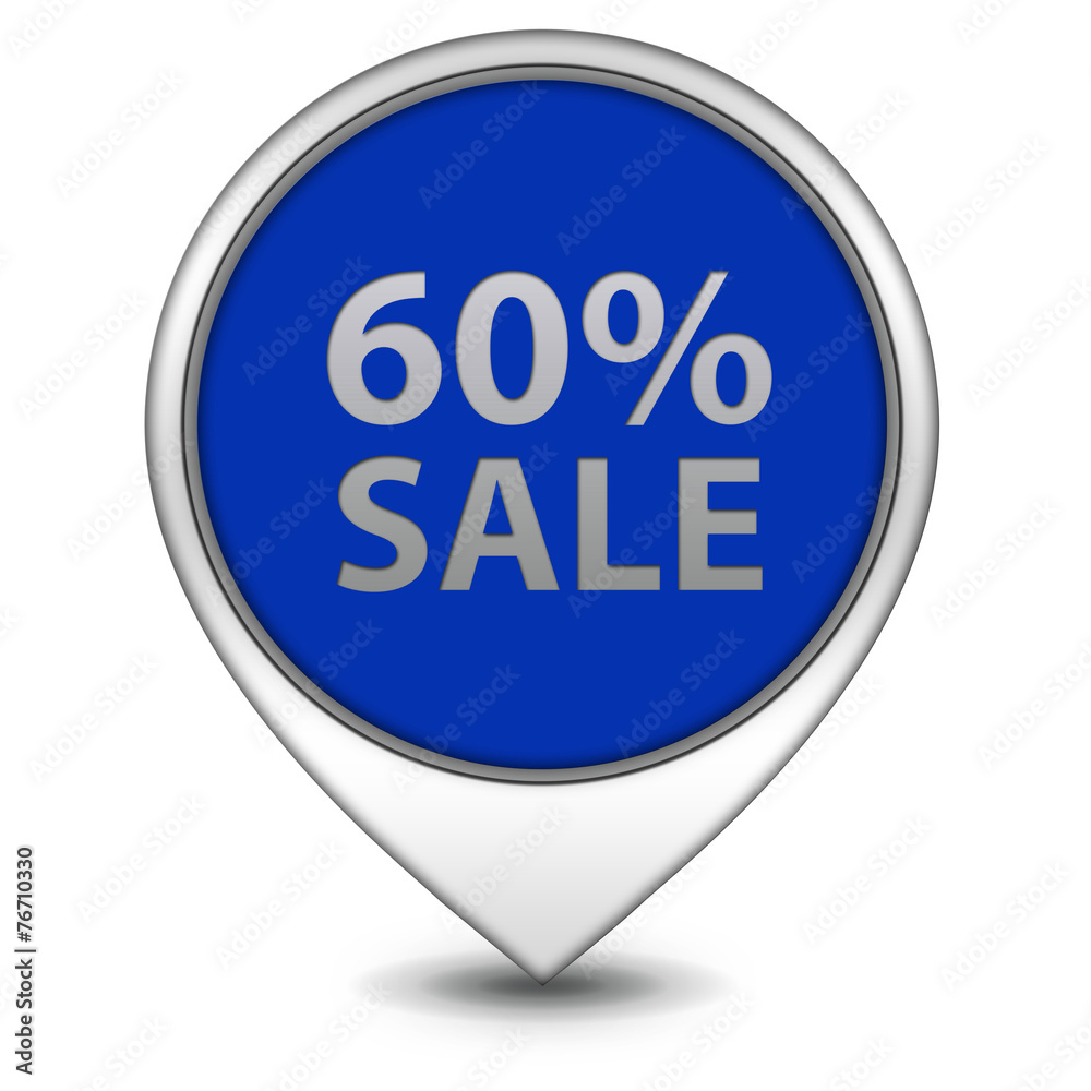 Sale sixty percent pointer icon on white background Sale sixty percent pointer icon on white background