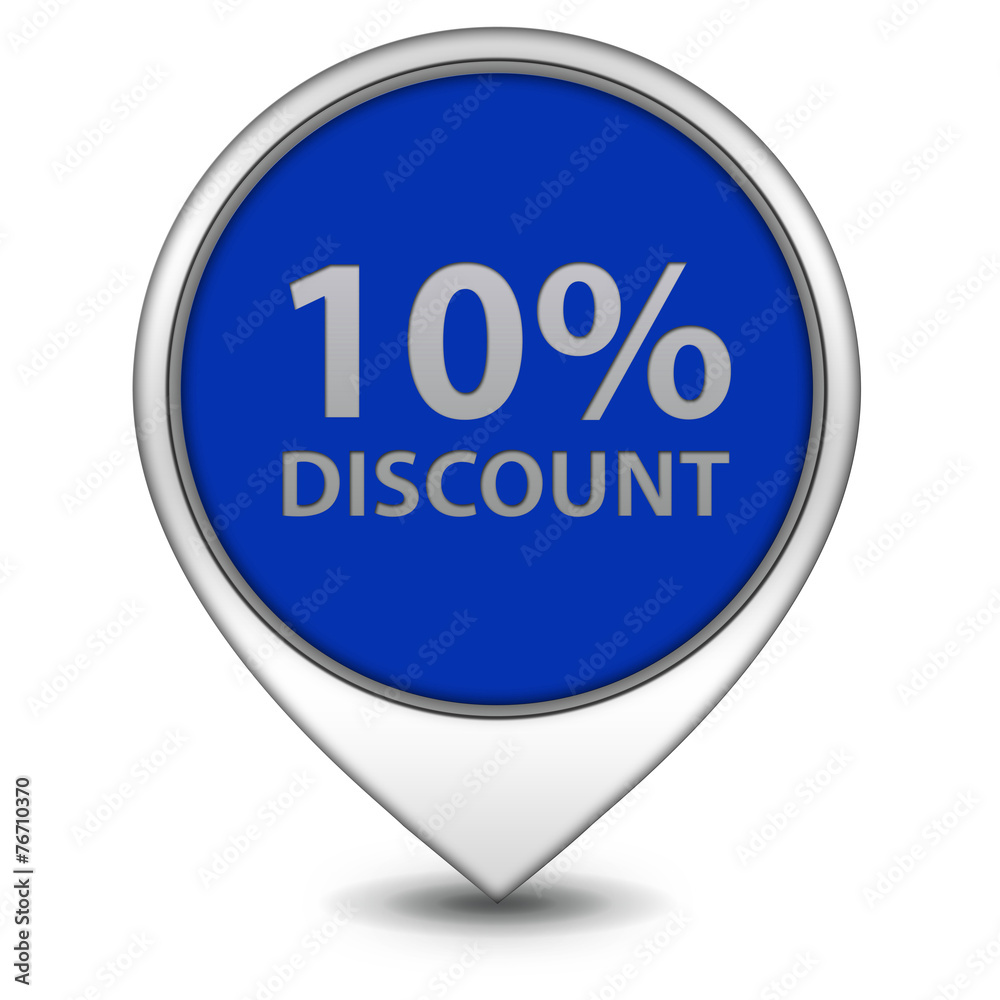 Discount ten percent pointer icon on white background Discount ten percent pointer icon on white background