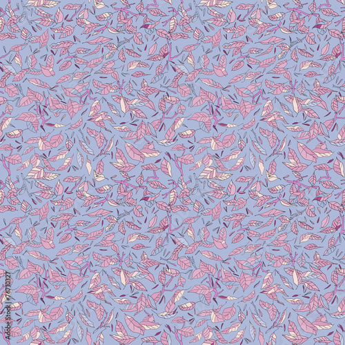 fallen leaves and branches seamless pattern.