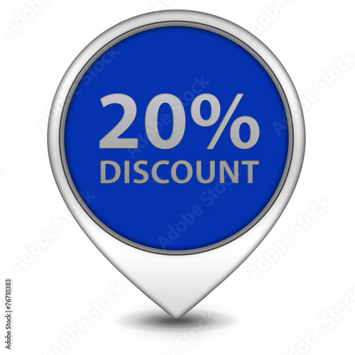 Discount twenty percent pointer icon on white background Free Download Discount twenty percent pointer icon on white background - GFXLoad