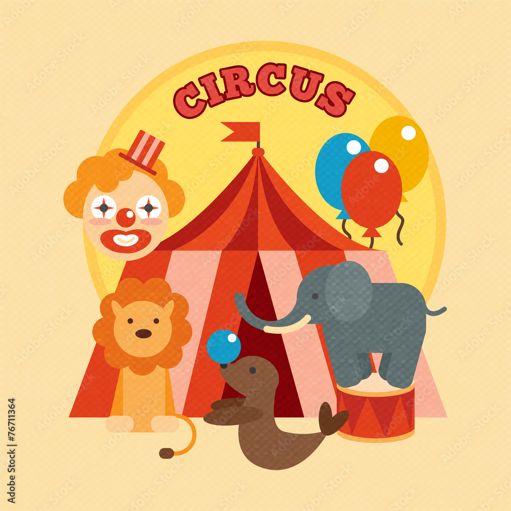 Circus Poster Flat Circus Poster Flat