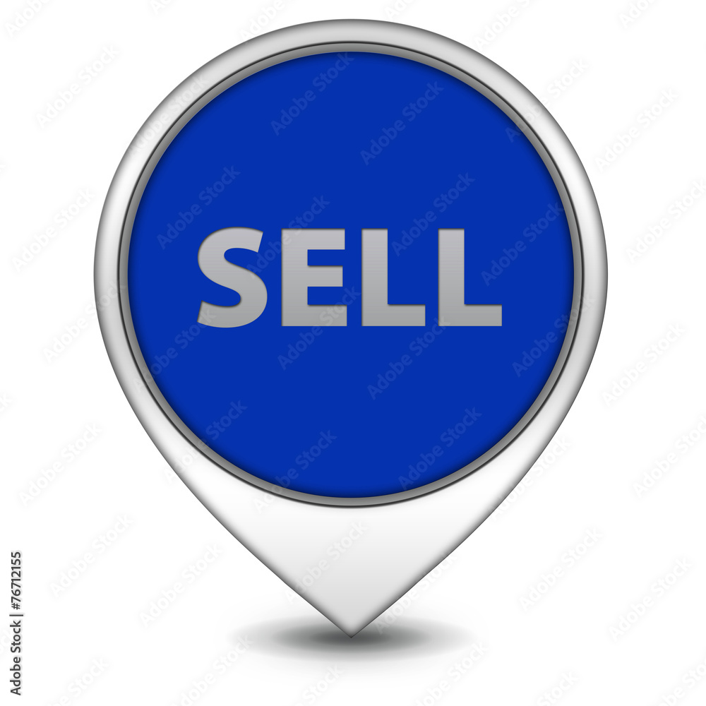 Sell pointer icon on white background