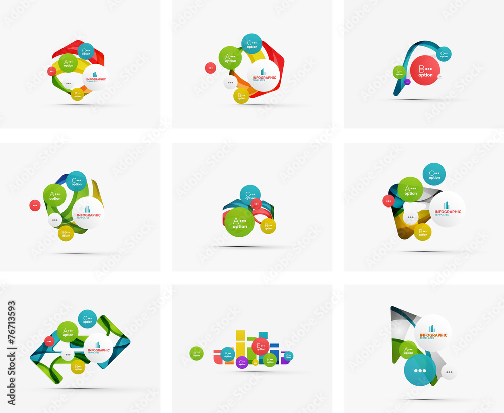 Set of step infographics business layouts Set of step infographics business layouts