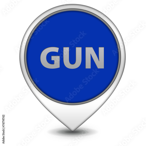 Gun pointer icon on white background