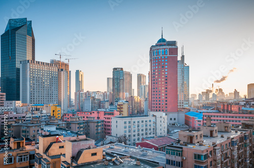 Downtown of the Dalian, China.