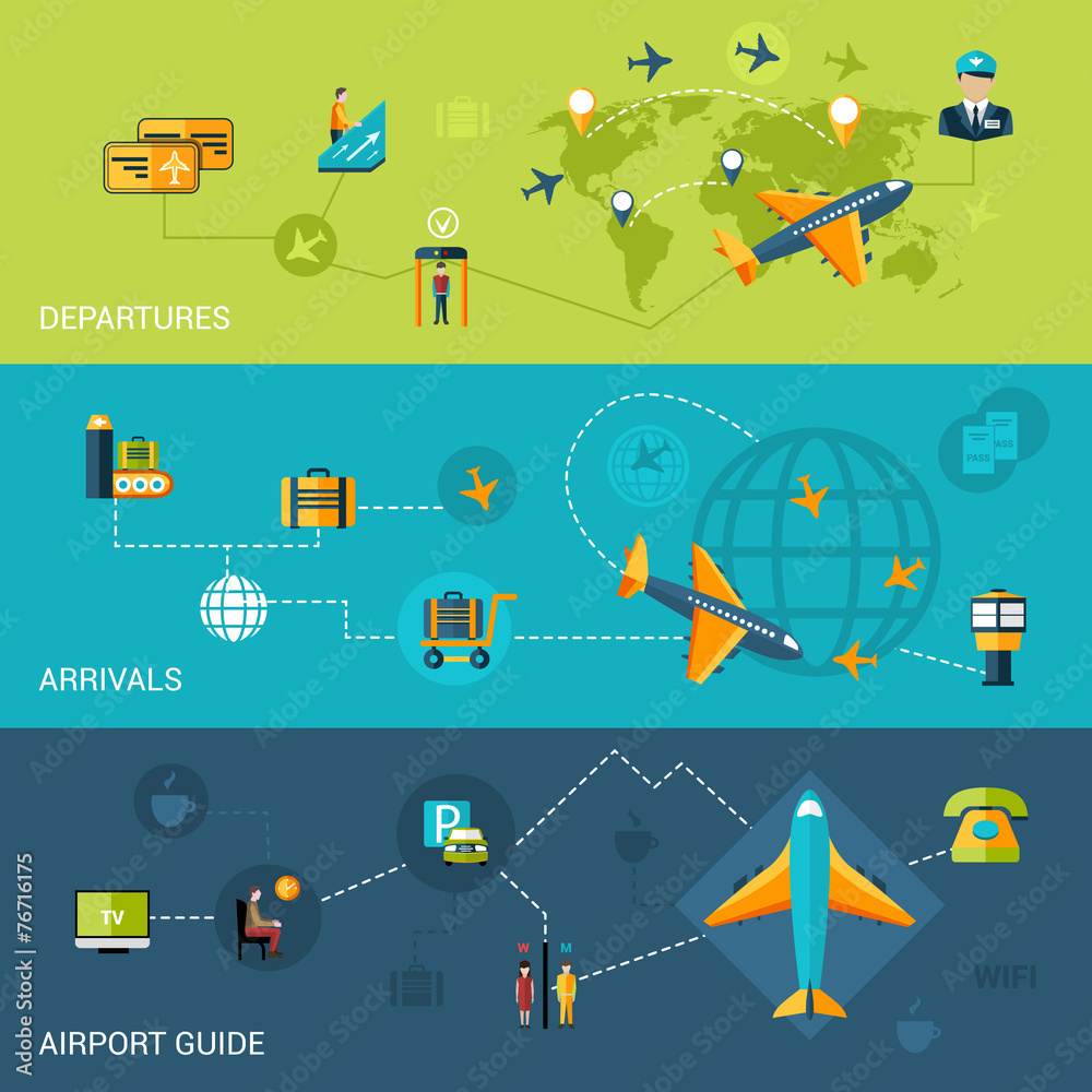 Obraz premium Airport Banners Set