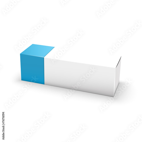 Package white and blue box design