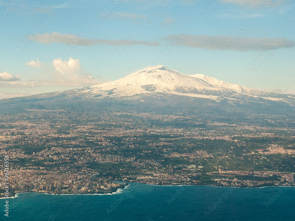 Aerial view of volcano Etna