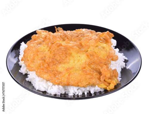rice and omelet  it's popular traditional Thai style food