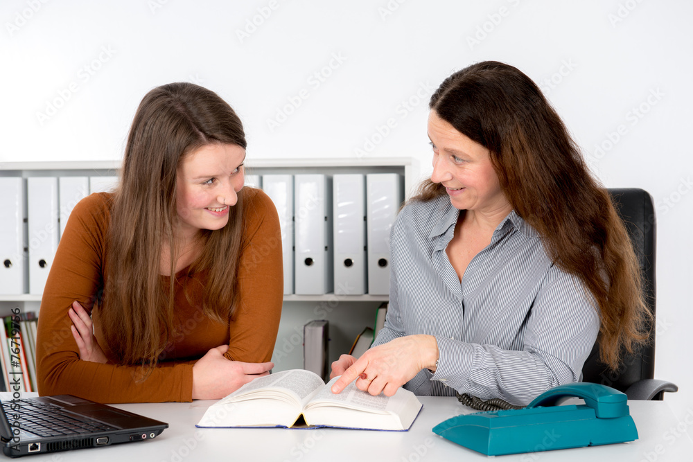 two woman in good teamwork two woman in good teamwork