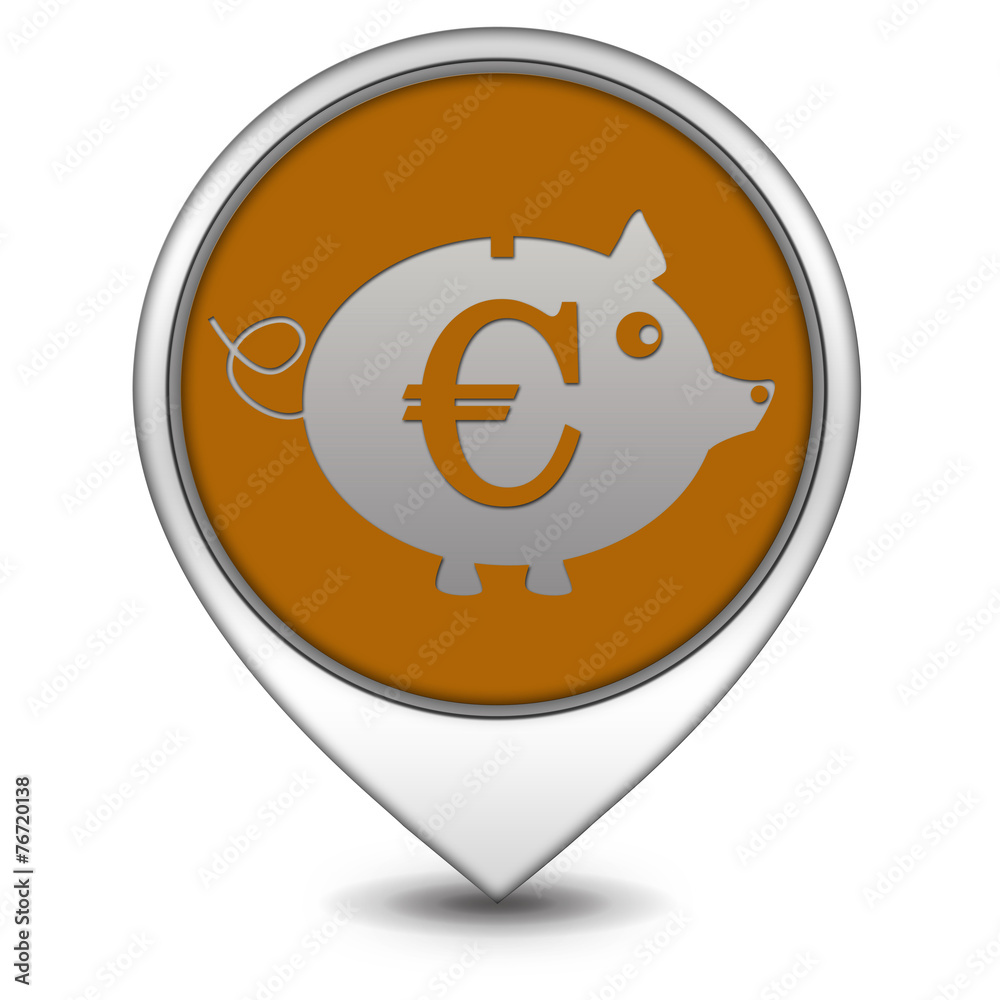 euro pig pointer icon on white background euro pig pointer icon on white background