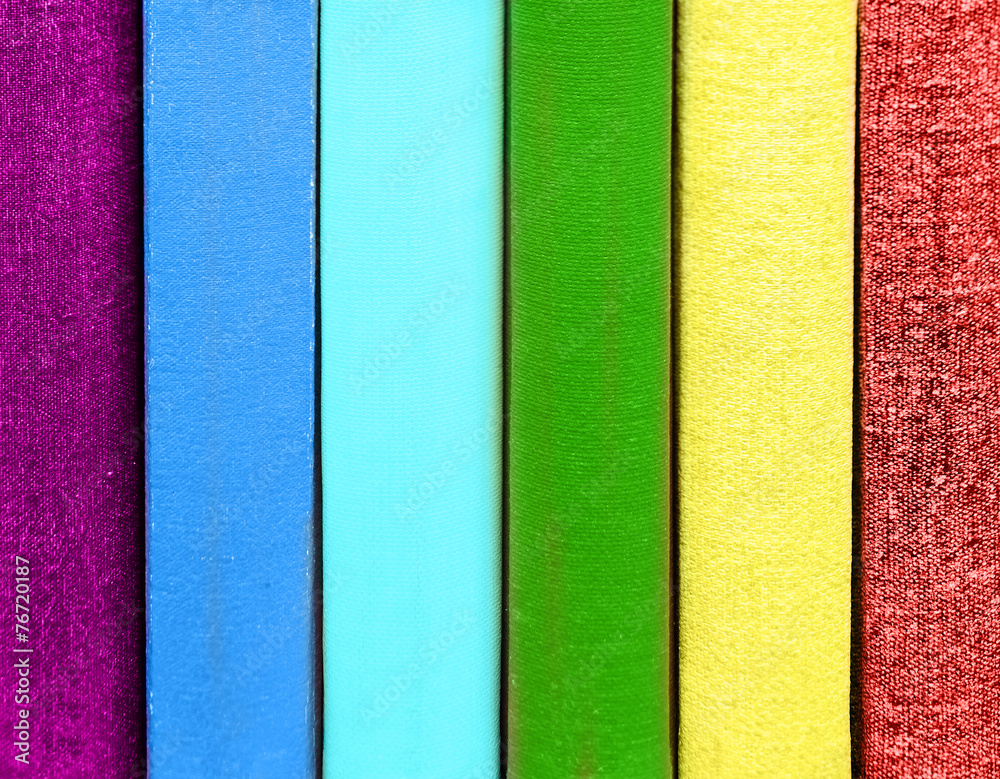 Fototapeta premium Close-up of title-less books in bookshelf