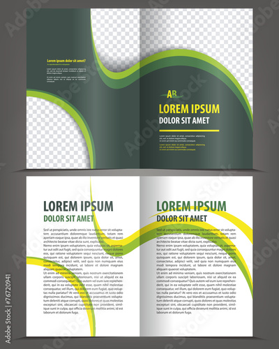 Vector empty bifold brochure design print template