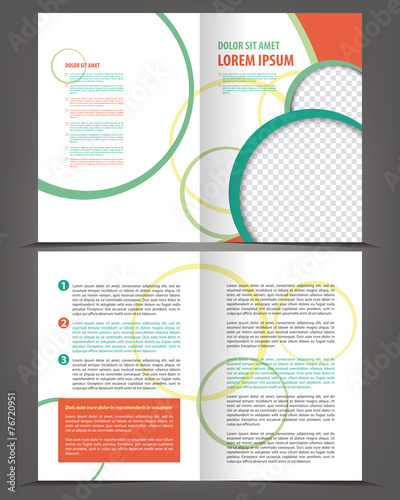 Vector empty bi-fold brochure print template design