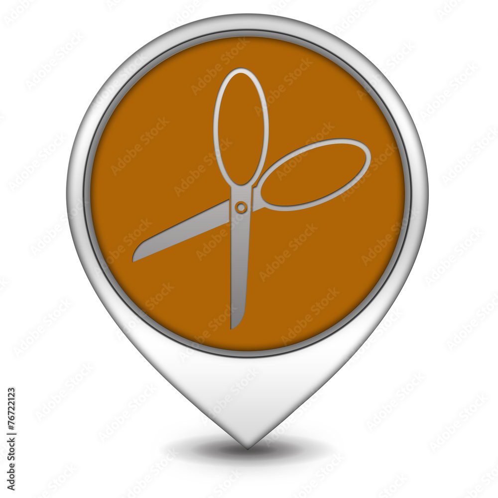Scissors pointer icon on white background Scissors pointer icon on white background