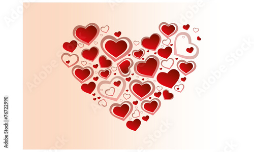 Valentine's heart shape - bunch of hearts