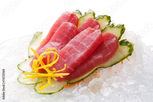 traditional sushi sashimi on a white background