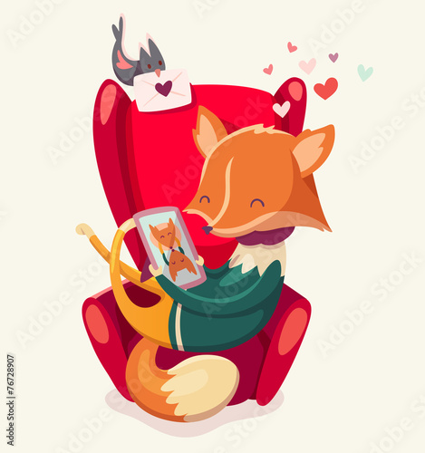 Story of a fox thinking of his girlfriend.