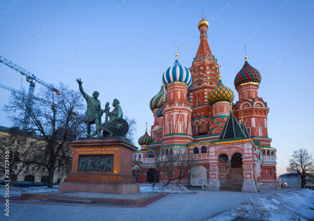 Saint Basil's Cathedral in the winter, Moscow, Russia
