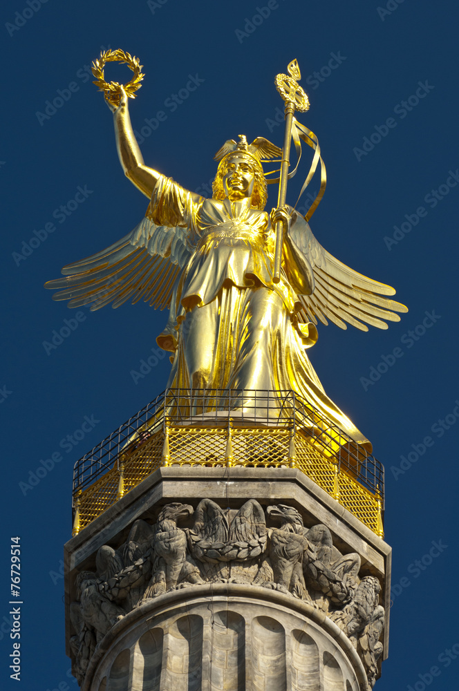 golden bronze sculpture on the Victory Column, Berlin, Germany