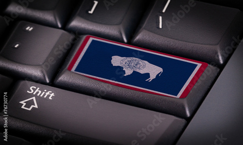 Flag on keyboard photo