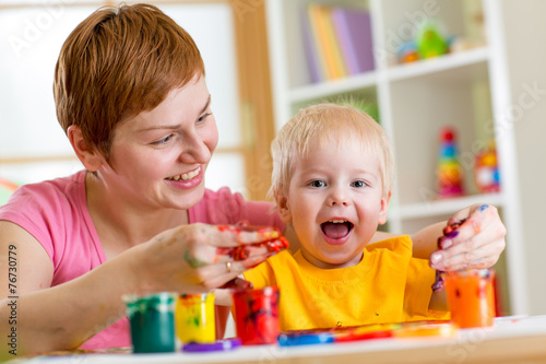 mother and toddler boy pain...