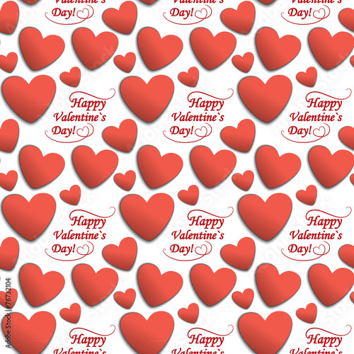 Decorative paper hearts in seamless pattern