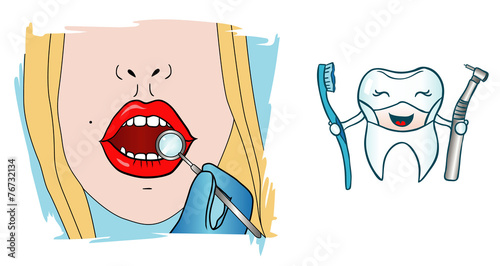 Girl at the dentist